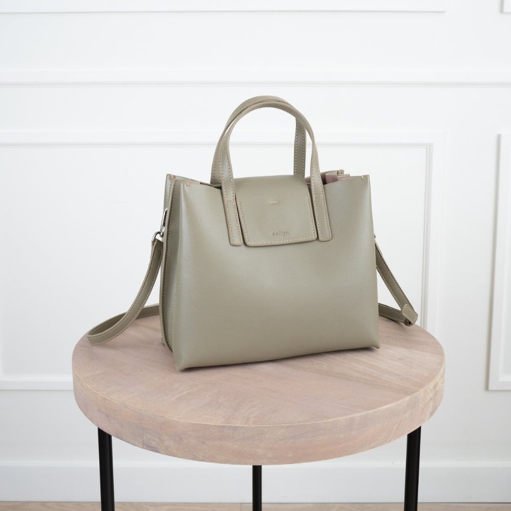 😍The Stella Genuine Leather Satchel Bag - Moss - Picture 5 of 14